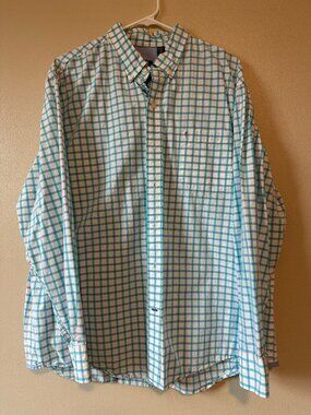 Izod Button Down Long Sleeve Men's Shirt in Windowpane Check